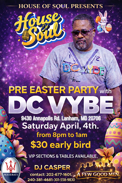 Pre-Easter Party with DCVYBE at the House of Comedy & Soul flyer